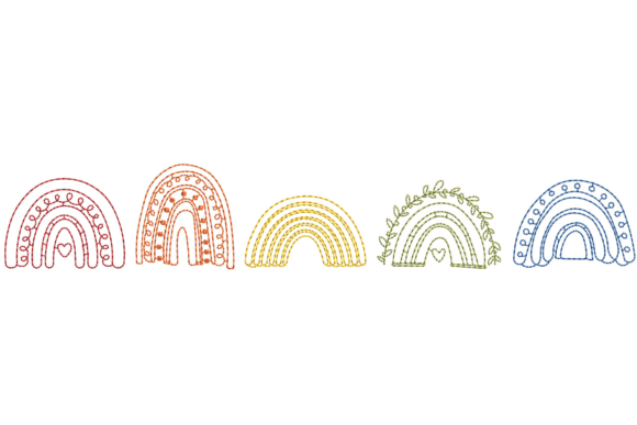 Review: Colorful Rainbow Line Art Design for Boutique Apparel
