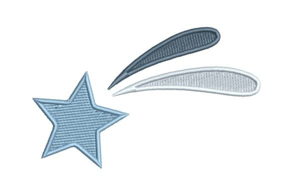 Stylized Shooting Star with Trail Embroidery Design Review