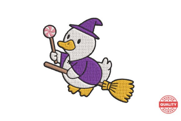 Wizard Duck on Broom: A Halloween Embroidery Review